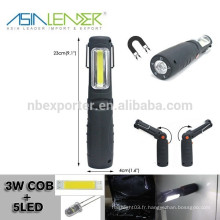 Éclairage 2 niveaux - COB - 5 Éclairage LED - OFF 3W COB + 5 LED Inspection Light